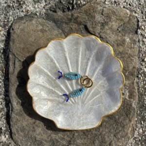 Boucles d'oreilles poisson bleu
