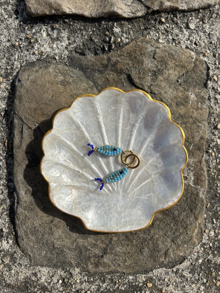 Boucles d'oreilles poisson bleu