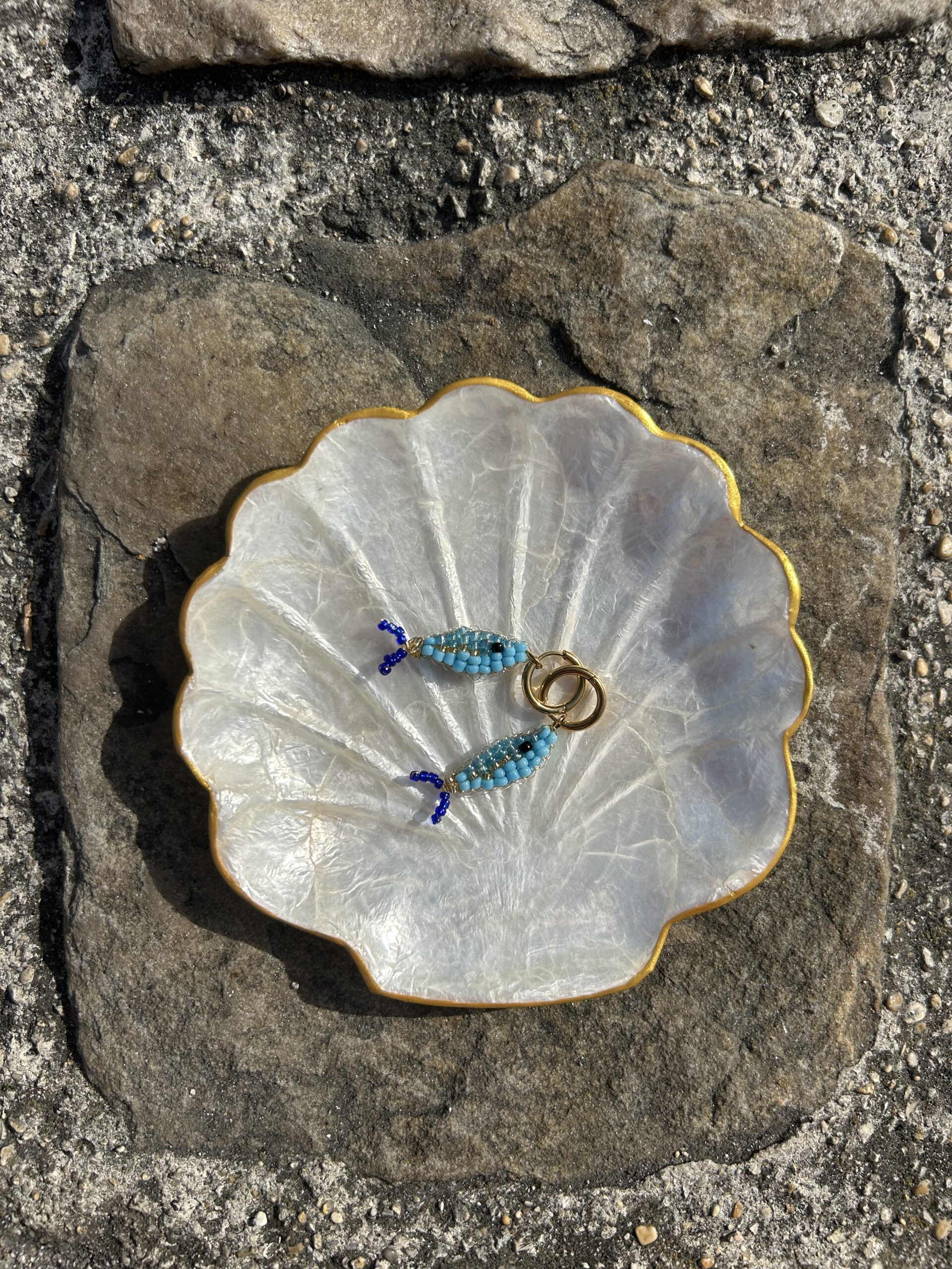 Boucles d'oreilles poisson bleu