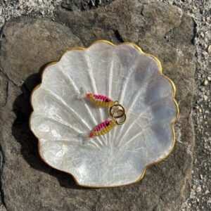 Boucles d'oreilles poisson jaune et rose