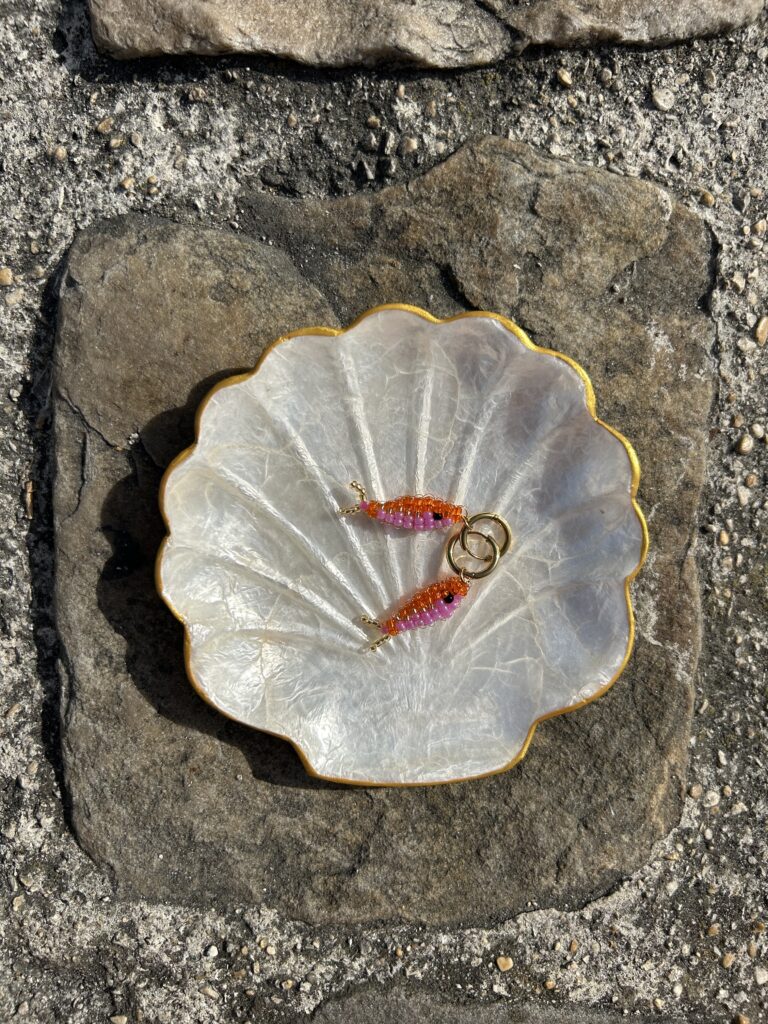 Boucles d'oreille poisson orange et rose