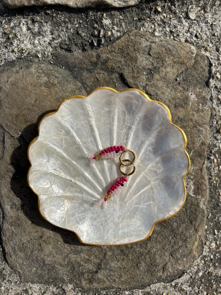 Boucles d'oreilles poisson rose clair