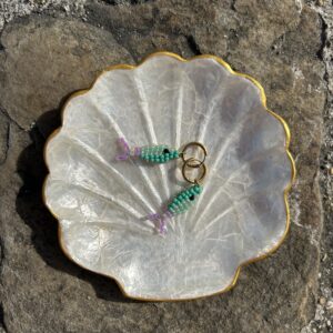 Boucles d'oreilles poisson verdeau et violet